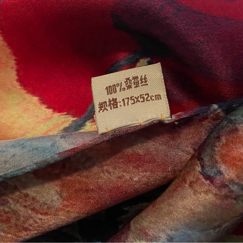 New Handmade 100% Silk Vibrant Floral Scarf Wrap - Picture 3 of 10